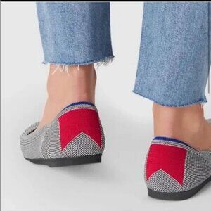 ROTHY’S Shale Cherry Ribbon Heel Stripe Ballet Flats Size 7.5   RETIRED